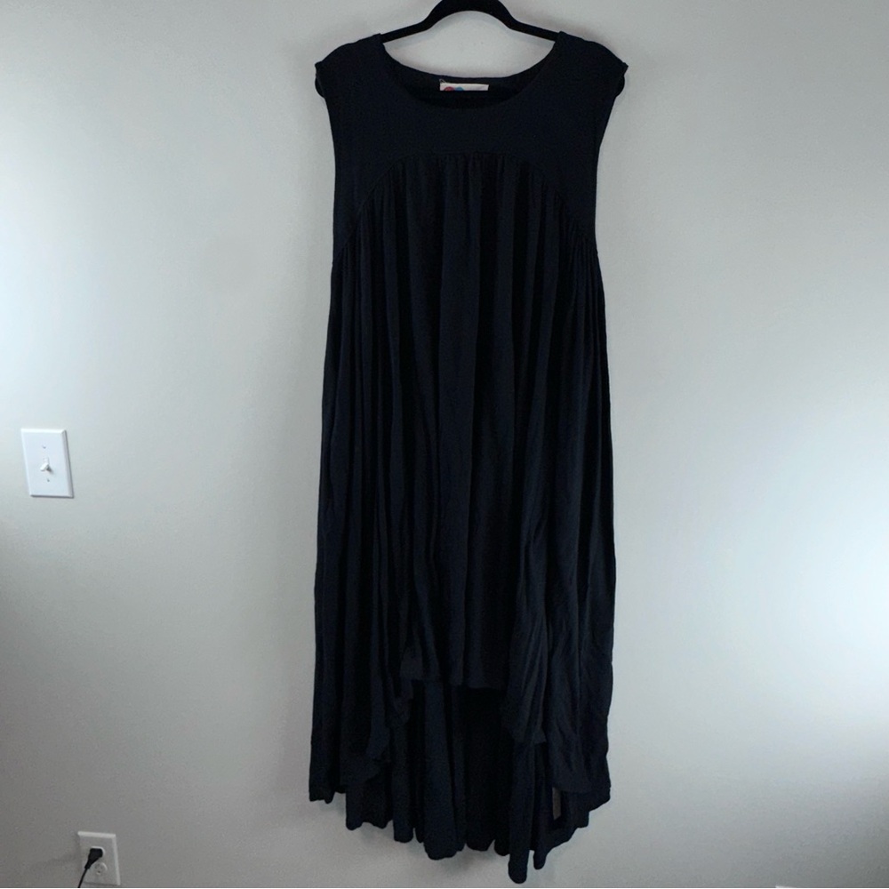 FP Beach Free People Oversize Black Sweatshirt Maxi Dress Size XS